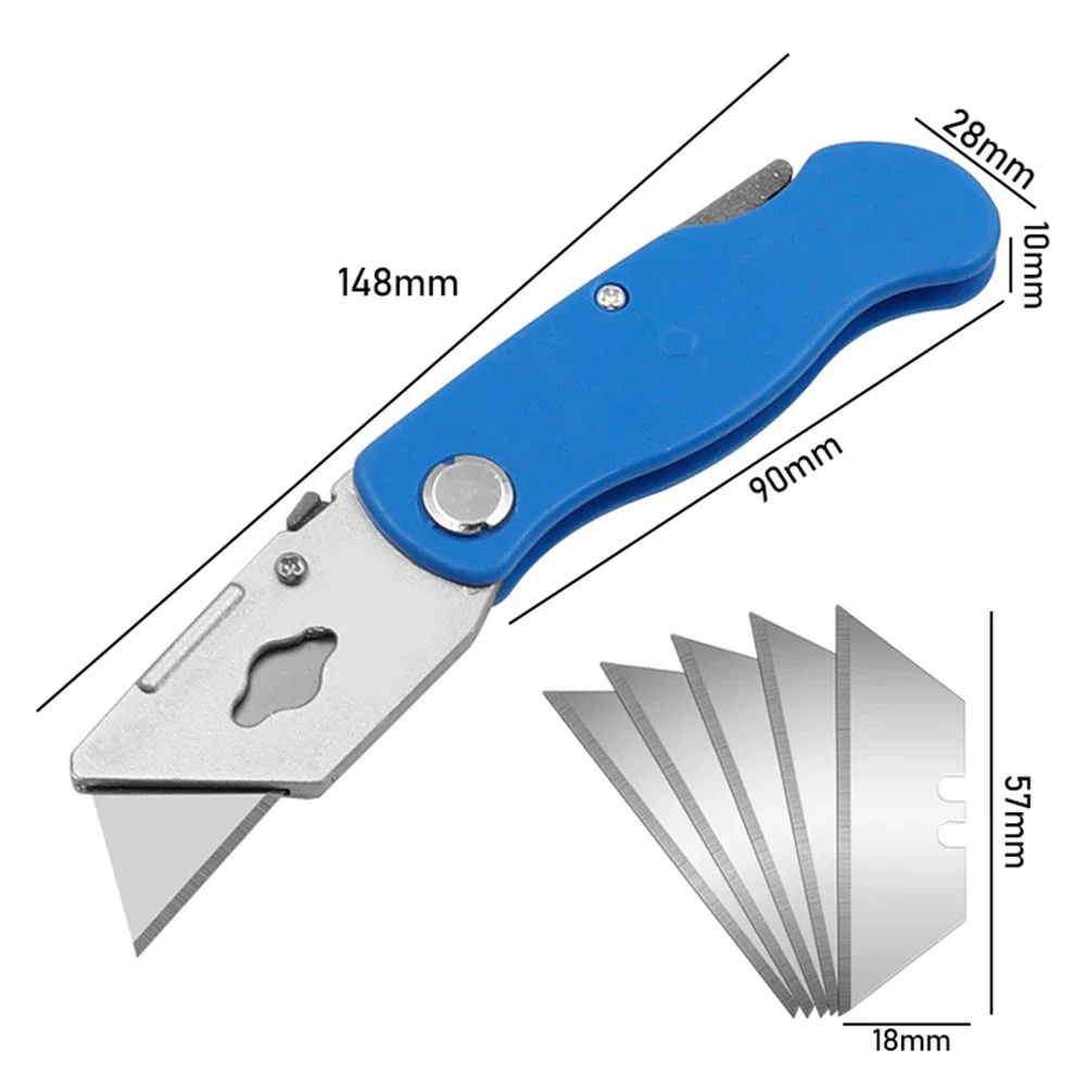 1pc 148x28mm Folding Utility Knives Hook Cutter For Cutting Wood Plastic Paper Art DIY Hand Tool With Replacement Blades