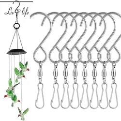 Swivel Clip Hanging Hooks Stainless Steel 360 Degree Rotating Wind Spinner Chimes Clips Plants Bird Feeder Crystal Twisters