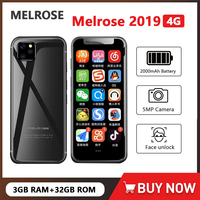 Melrose 2019 Ultra Slim Mini Phone 3.4 Inch Quad Core 3GB+32GB Smartphone Android 8.1 2000mAh 5MP Face Unlock 4G Cellphone GPS