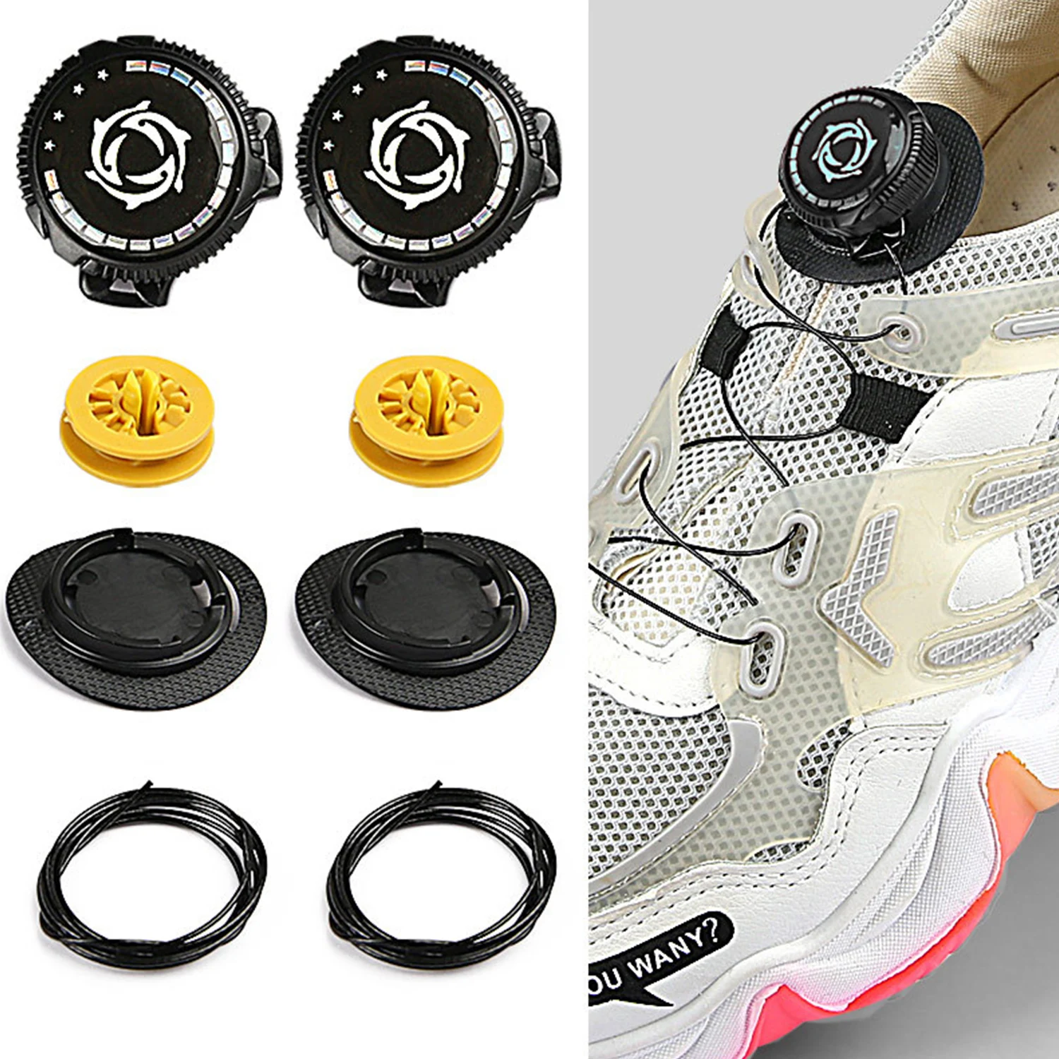 1 Set Swivel Automatic Buckle Rope Sneaker Shoelaces For Kids Adult No Tie Shoe Laces Quick Lock Shoestrings Sneakers