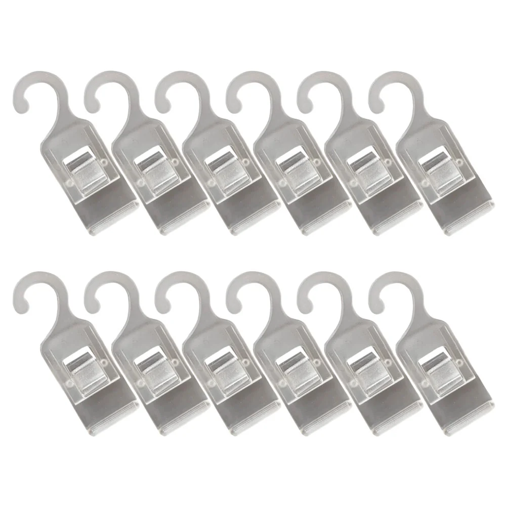 12 Pcs Closet Organizers Hangers Clip Pendant Laundry Pins Hook Curtain Travel Pleated Temporary Window Shades