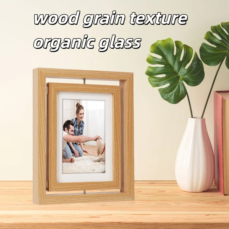 7 Inch Rotatable Photo Frame Desktop Display Rack Safe Multi-scene Use Home Table Decorative Ornament Practical