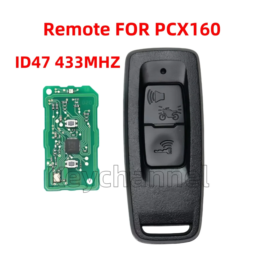 

keychannel 1pcs Original Motor Remote ID47 433MHZ 3511-K1Z-U11 Key Fob for Honda PCX160 NSS350 Forza 2021-2023 Motorcyle Key