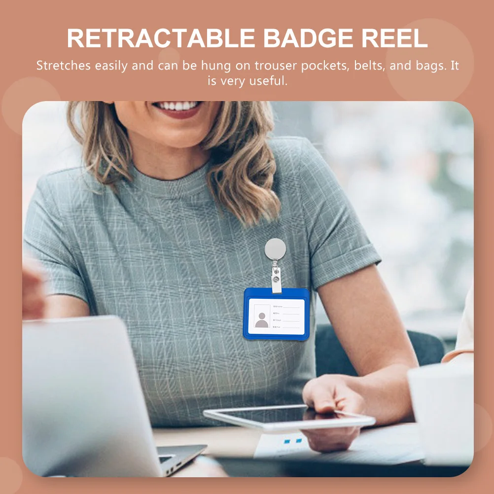 

8Pcs Retractable Badge Reel Small Portable Id Holder for Business Cards Name Tags Workplace Badges Belt Loop Clip Sturdy
