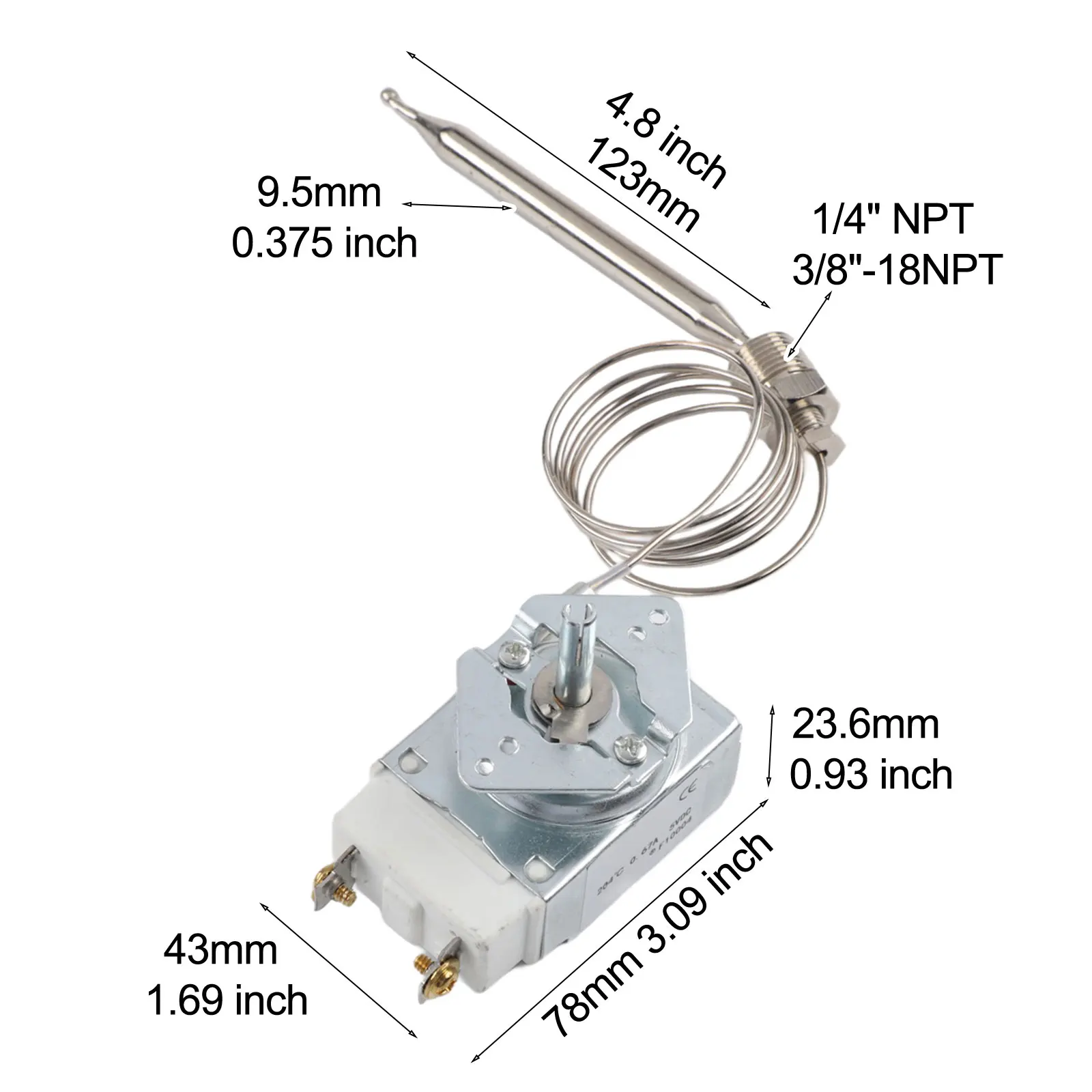Commercial Kitchen Equipment Part Room 1 4 Inch Gas Fryer Thermostat Easy Installation Heat Transfer Capabilities
