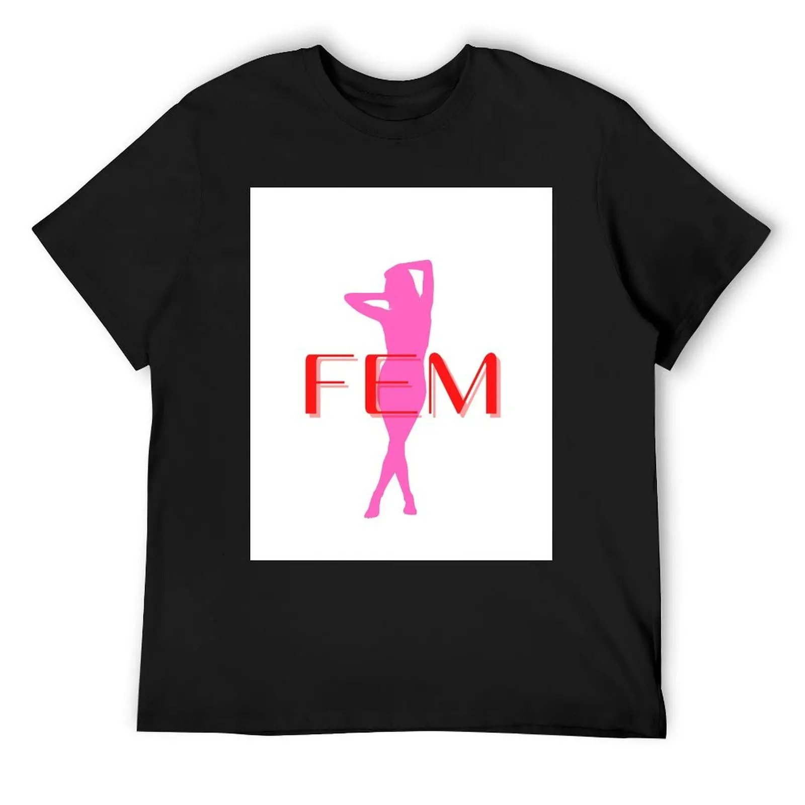 Fem Silhouette Sissy girl pink and red T-Shirt boys whites blue archive designer shirts mens designer t shirt