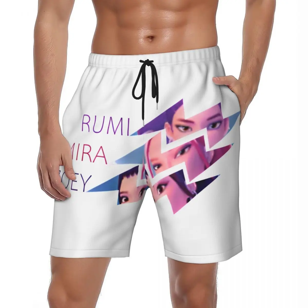 

Huntrix K-pop Demon Hunters Rumi Mira And Zoey Board Shorts Летние спортивные пляжные шорты для фитнеса Мужские плавки Y2K