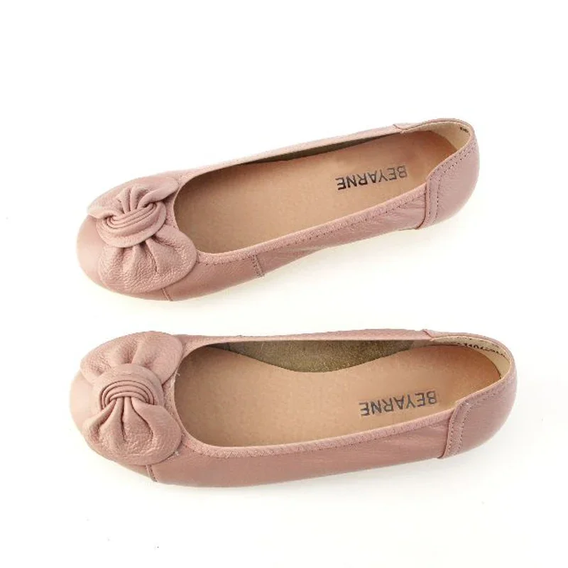 BEYARNE colors Plus Size(34-43)Loafers Comfortable Women Genuine Leather Flat Shoes Woman Casual Nurse Work Shoes Women Flats