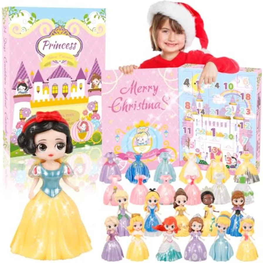Priess Calendario de Adviento 2025 para niñas Paquete de 24 PriessCalendarios transformables y de ropa Regalos de Navidad Cuenta regresiva de 24 días a Navidad