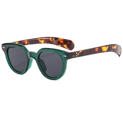 Fashion Round Sunglasses Women Retro Luxury Oval Female Shades Rivets Punk Men Sun Glasses UV400