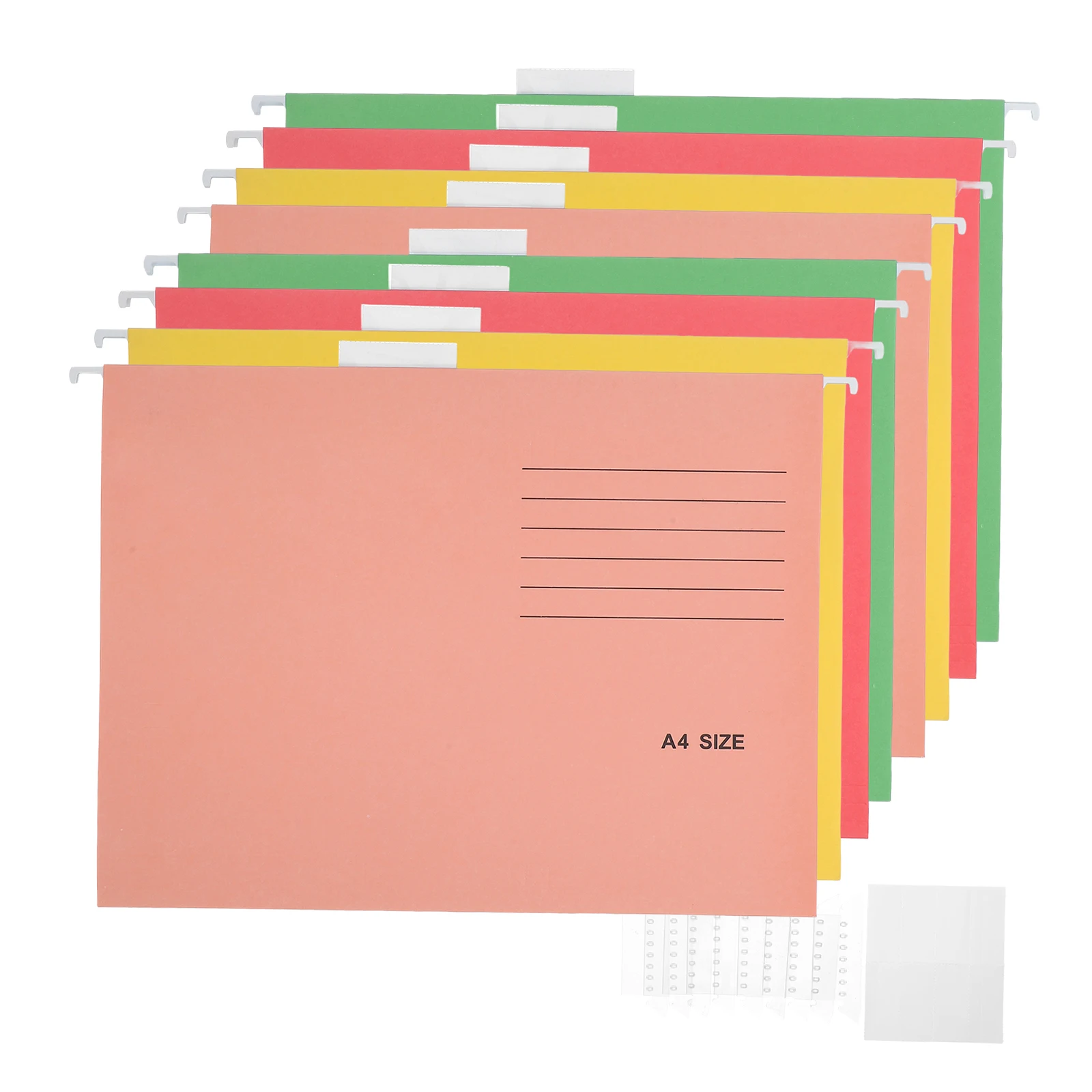 

8pcs Hanging File Folders Paper Wide Opening A4 Size Bright Color Classification Label Office Supplies Document ganizer
