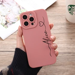 Custom Name Design Phone Case for iPhone 14 13 12 11 Pro Max X XS XR 7 8 Plus Luxury Silicone Len Protective Cover for iPhone 11