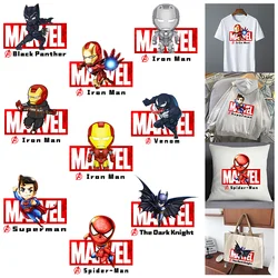 Marvel Avengers Cartoon Creative Spider Man Heat transfers stickers for clothing DIY Printed Adhesive Patche For Clothes Pattern