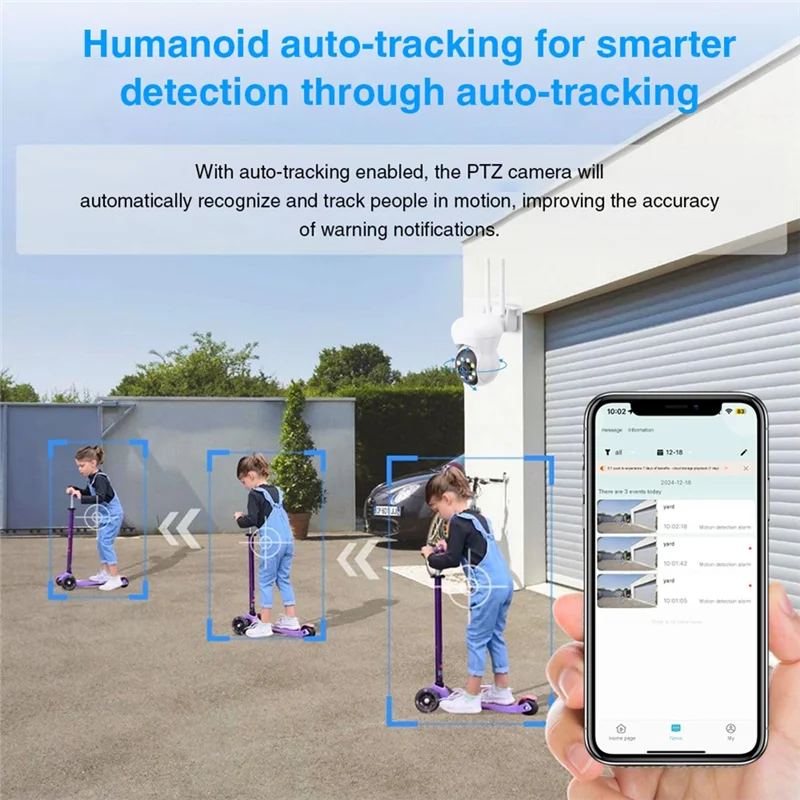 AC56-2MP Wireless PTZ IP Camera Full Color AI Humanoid Detection Auto Tracking Baby Monitor Home Security Camera