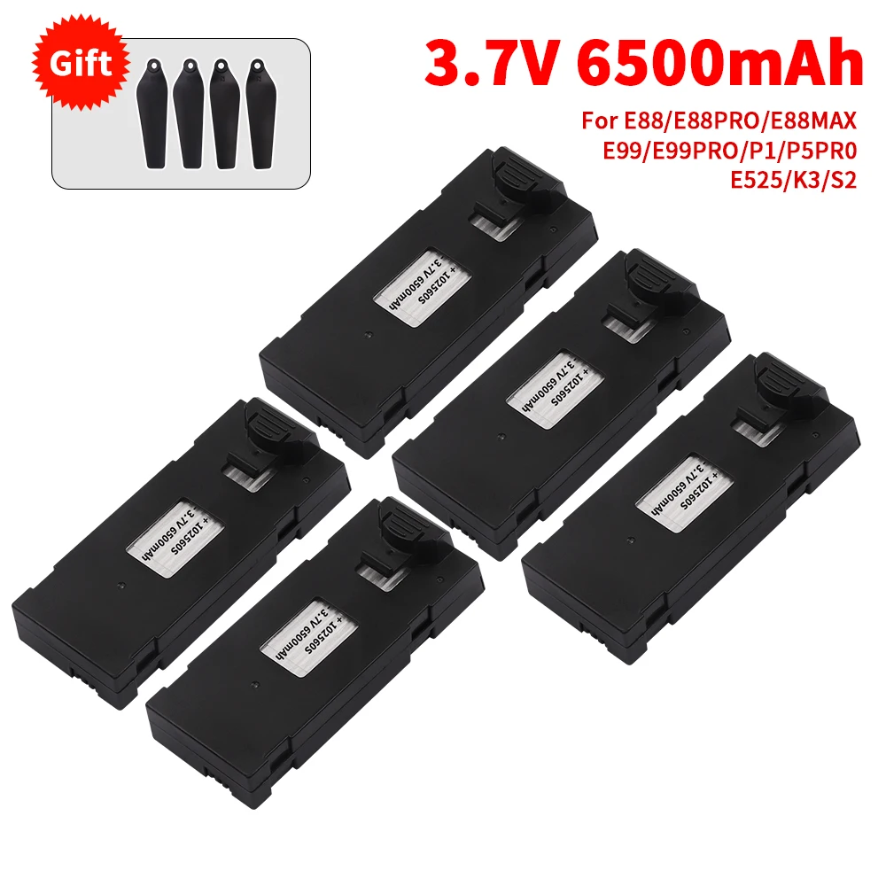 

3.7V 6500Mah RC Drone Battery Accessory For E88 E88PRO E99 P1 K3 LsE525 E525 PRO Mini Uav Drone Battery Special Battery Rc Parts