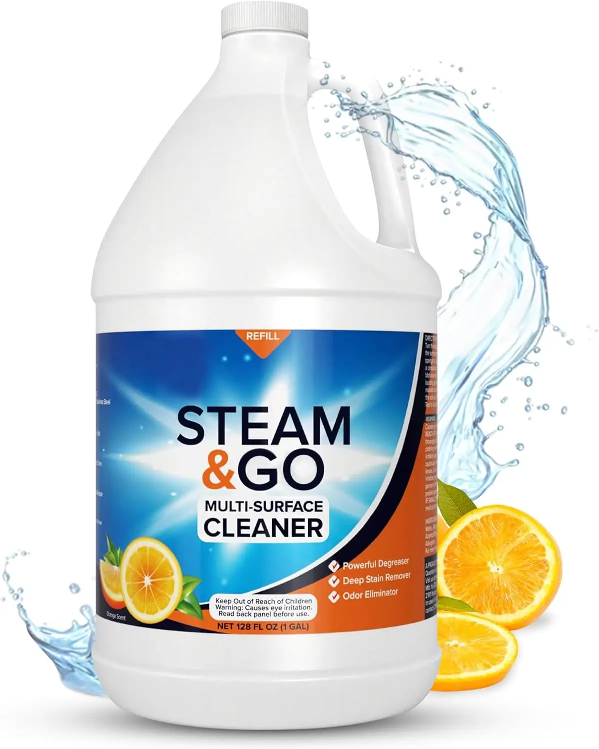 

Steam & Go Multi-Purpose Cleaner Spray Refill with Oxy Power for Multi-Surfaces - Removes Stains, Eliminates Odors, &amp