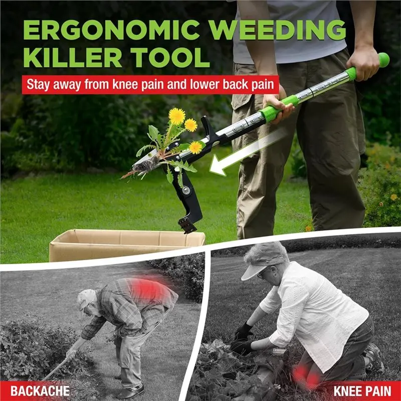 AEE4-Weed Puller Tool, Gardening Stand-Up Weeder Puller With 39.3
