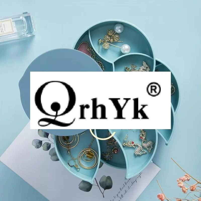 1pc Jewelry Stand Holder Display Tray Multilayer Rotating Jewelry Storage Box With Mirror Plastic Makeup Box