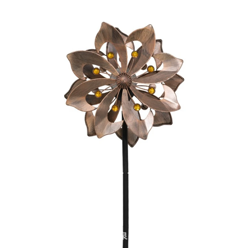 

LED color-changing light bronze wrought iron garden lawn light