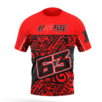 2024 New Motorcycle Race No. 63 Driver Francesco Bagnaia Fans Red Men's Summer Sports Casual T-shirt