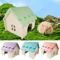 Hamster Toys Shelter Room Porous Breathable Hamster House Wooden Hamster House Toy with Porous Design for Small for Hamsters