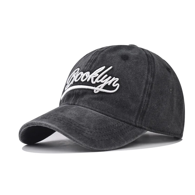 

Retro Brooklyn Letter Embroidery Baseball Caps Spring Summer Men Women Cotton Adjustable Casual Hat Hip Hop Streetwear Sun Hats