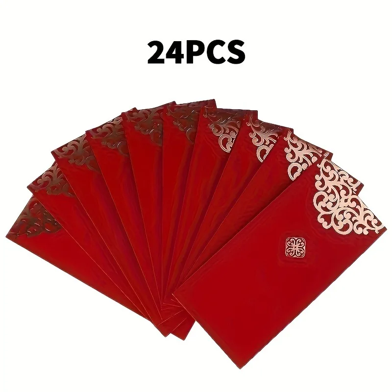 24 шт., красные конверты в китайском Новом году