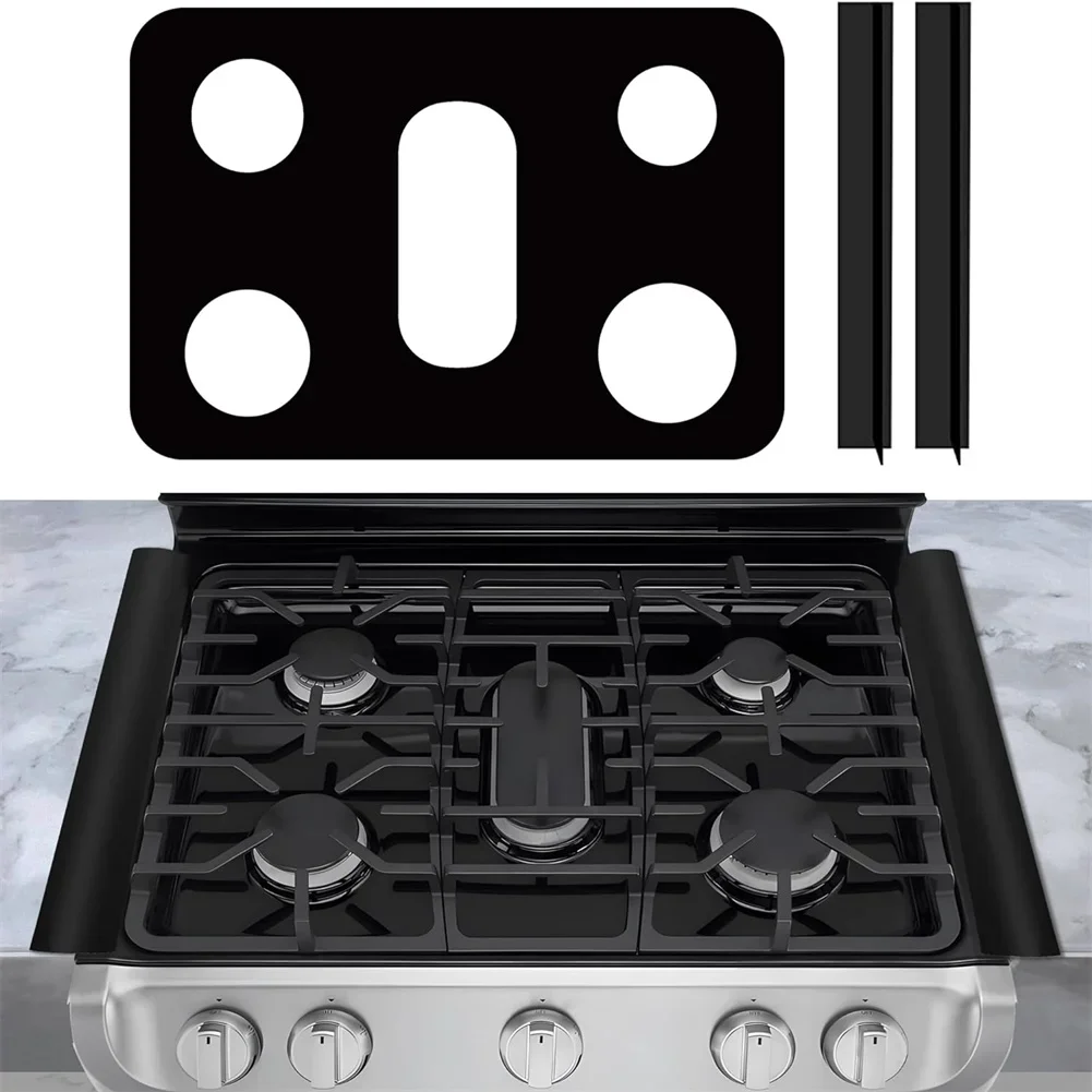 Reusable Stove Burner Cover Non Washable Protector Side Guard PTFE Silicagel Gap Fillers for Gas Stoves Heat Resist 230C