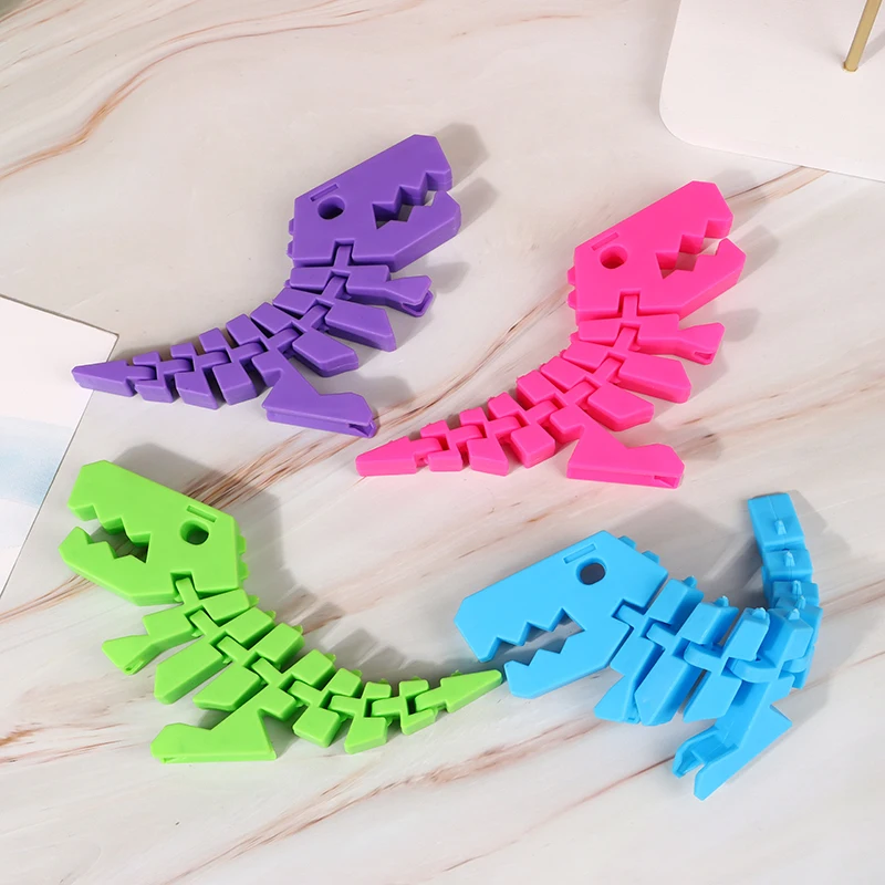 Cartoon Dinosaur Skeleton Joints Keychain Decompression Novelty 3d Pendant Relieve Stress For Boys/Girls Key Chain