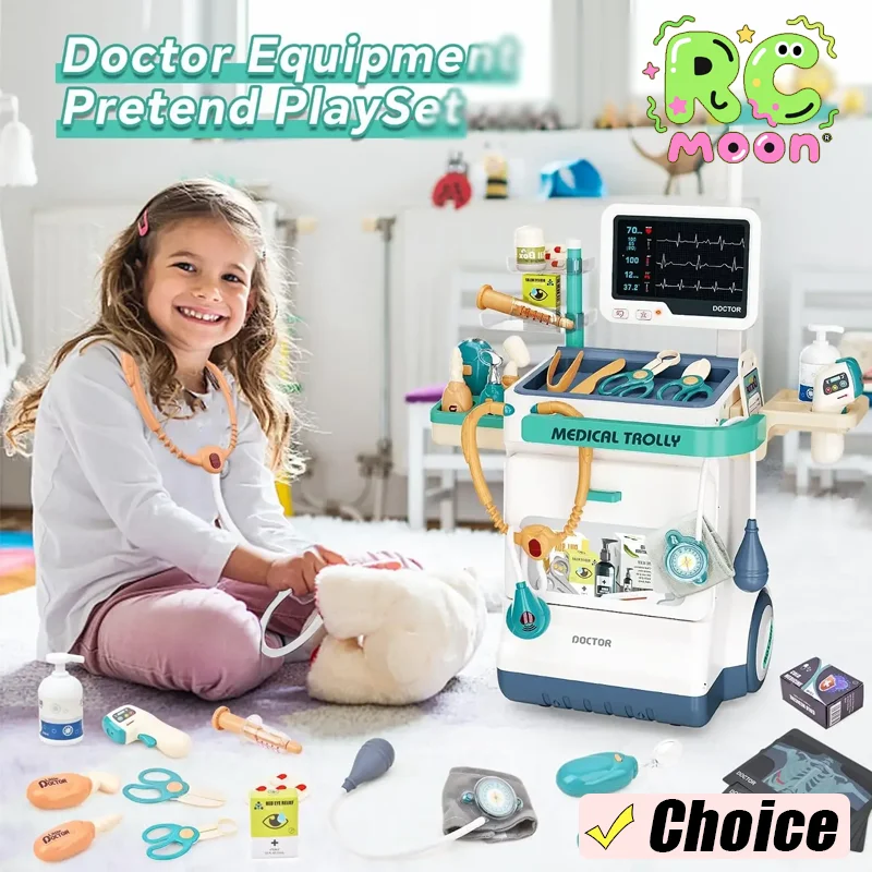 Kit de jouets de médecin, ensemble de jeu de simulation de médecin pour les tout-petits avec stéthoscope de Station médicinale, jeu de rôle, jouet médicinal pour enfants, cadeaux