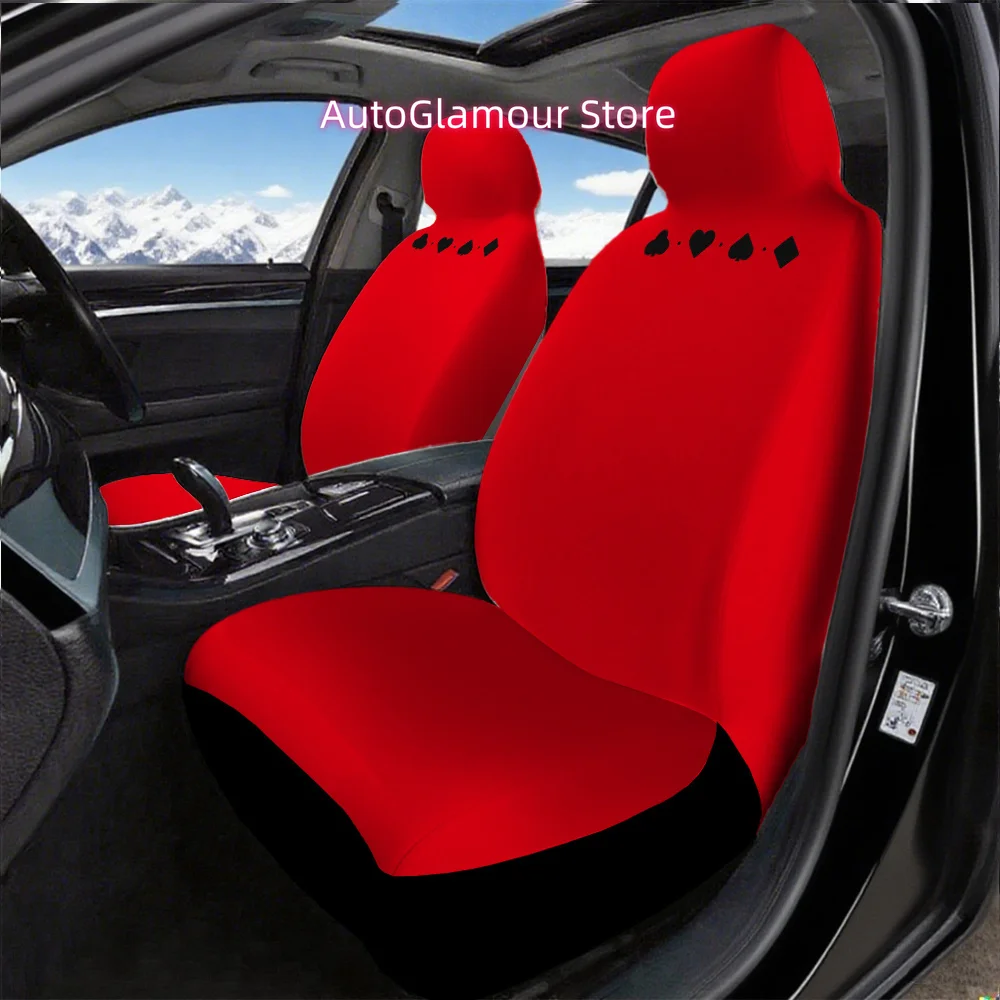 Trendy and Versatile Pattern-printed Front Car Seat Covers. Universal Front Seat Protectors for Your Car, Suitable for Cars, SUV