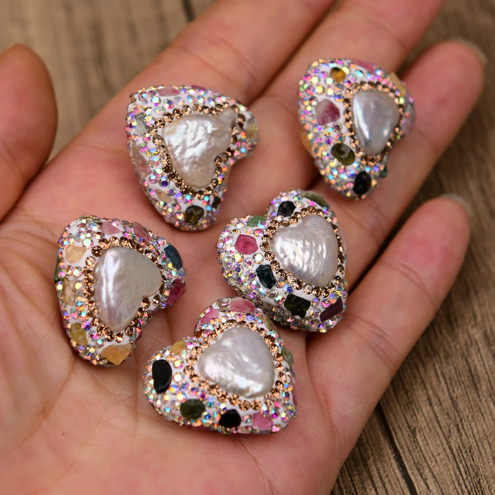 

APDGG No040 10 шт. культивированные белые жемчужные жемчужные турмалиновые бусины-разделители с бруківкой