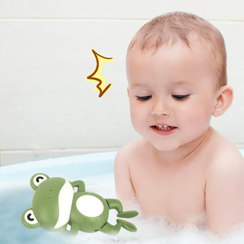 Jouet de bain grenouille de dessin animé pour bébé, piscine, salle de bain, plage, douche, canard, horloge à remonter, jouet d'été pour enfants