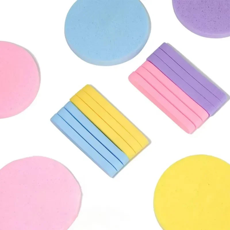 Compressed cleansing sponge with 4 colors, circular cleansing sponge suitable for women to compress and exfoliate