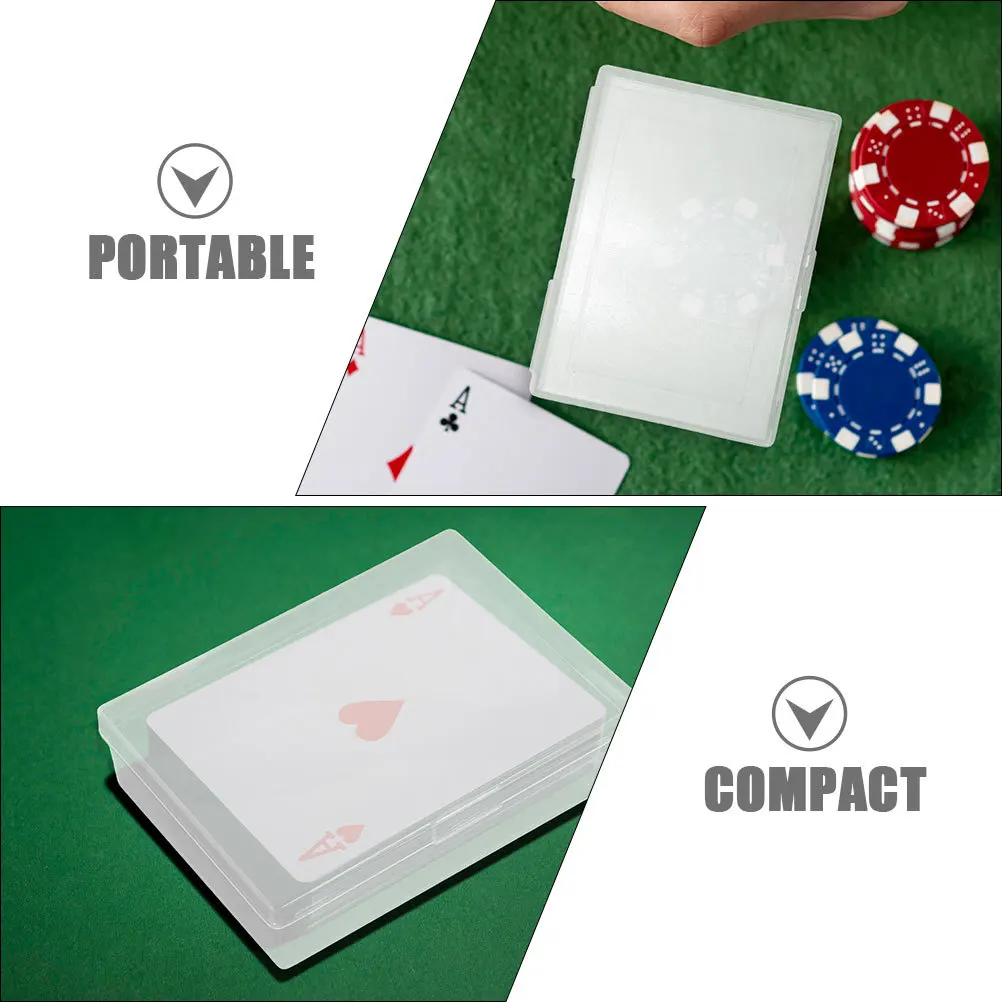 

4pcs Paper Storage Box Transparent Durable Portable Playing Card Case For Travel Game Cards Holder Clear Card Box