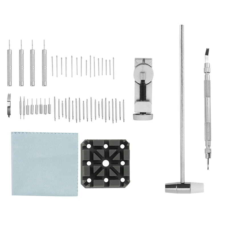 Strap Link Pin Removal Repair Tool, 24-In-1 Kit With 6 Additional Replacement Heads,20 Slotted Pins, Spring Bar Tool Set