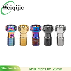 Weiqijie Titanium Alloy M10 Pitch1.0/1.25mm Flange Head Single Hole Oil Pipe Bolt Motorcycle Essential Bolt