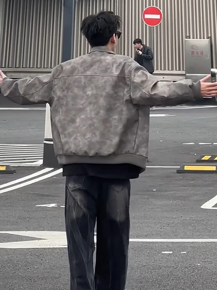 Cleanfit アメリカン スレ モーターサイクル ジャエット メンズ 春秋 オルト ベースボール コート ハオメ PU レザー アウター