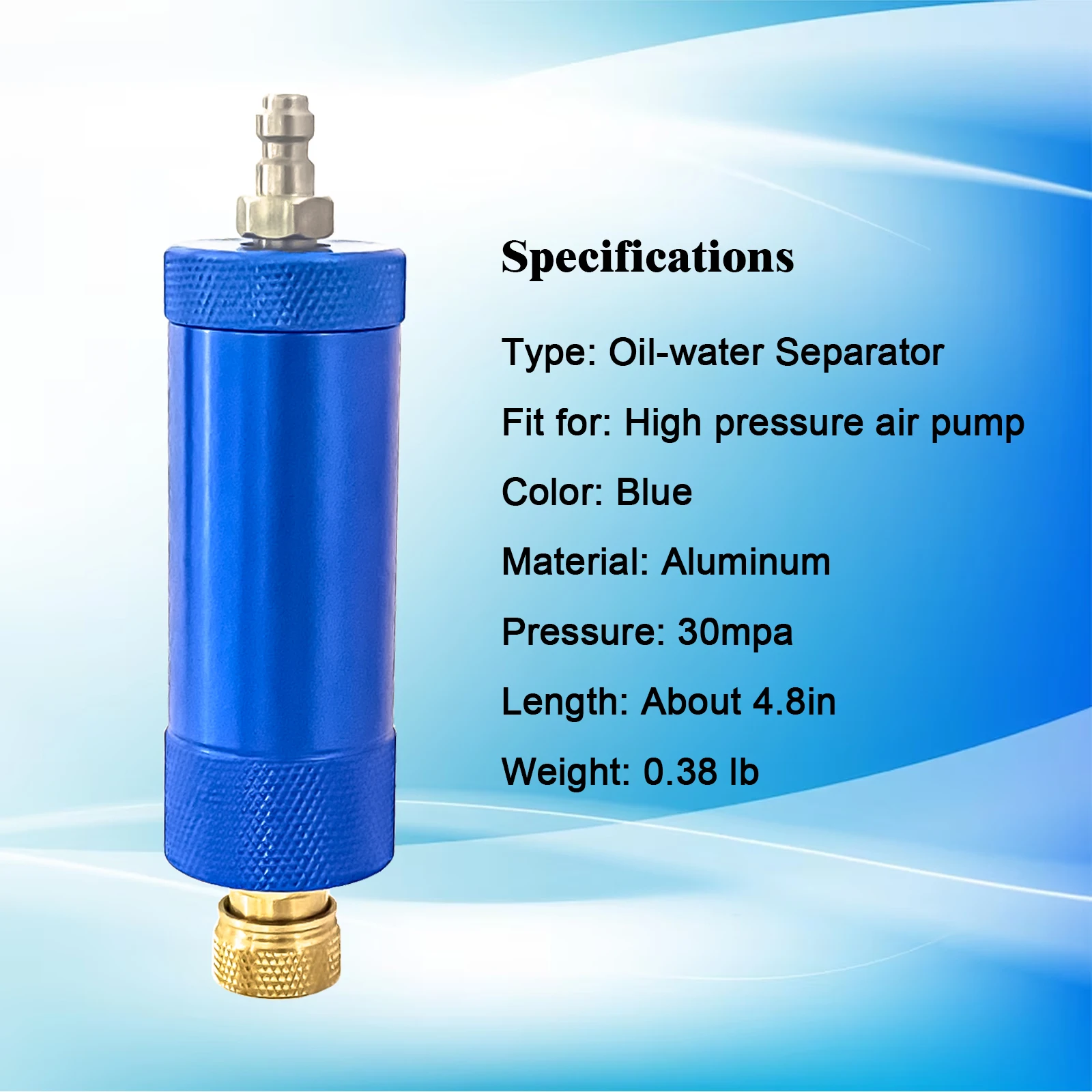 NUOGE 300bar 4500psi PCP Hand Pump Filter with Filtering Cotton Thread Water-Oil Separator Quick Coupler Purify Air