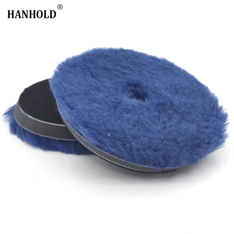 6 Inch Long Wool Car Polishing Pad High Density Lamb Woollen Polish Buffing Pad Wool Polishing Pad for Car Detail Polishing Disc