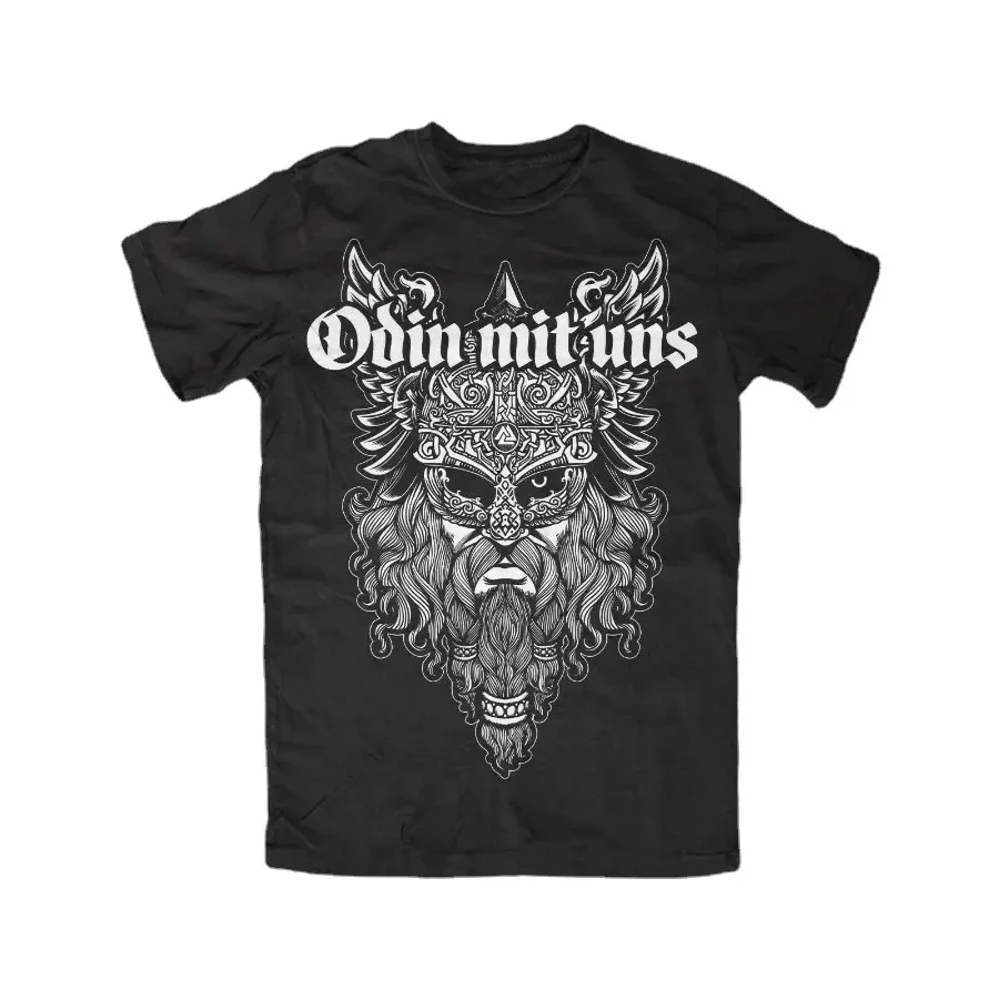 Odin With Us.  Warrior Berserker Valhalla T-Shirt 100% Cotton O-Neck Summer Short Sleeve Casual Mens T-shirt Size S-3XL