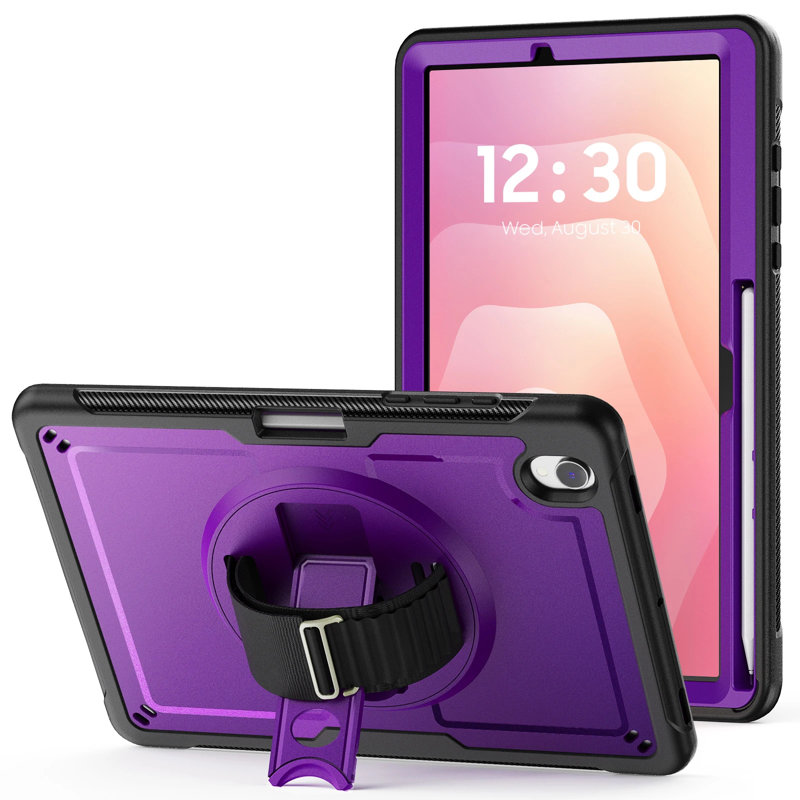 Stand Case For Samsung Tab S11 S10 FE A11 A9 Plus Tablet Case Sleeve Thick Heavy Duty Shockproof with Hand Band Hard Cover