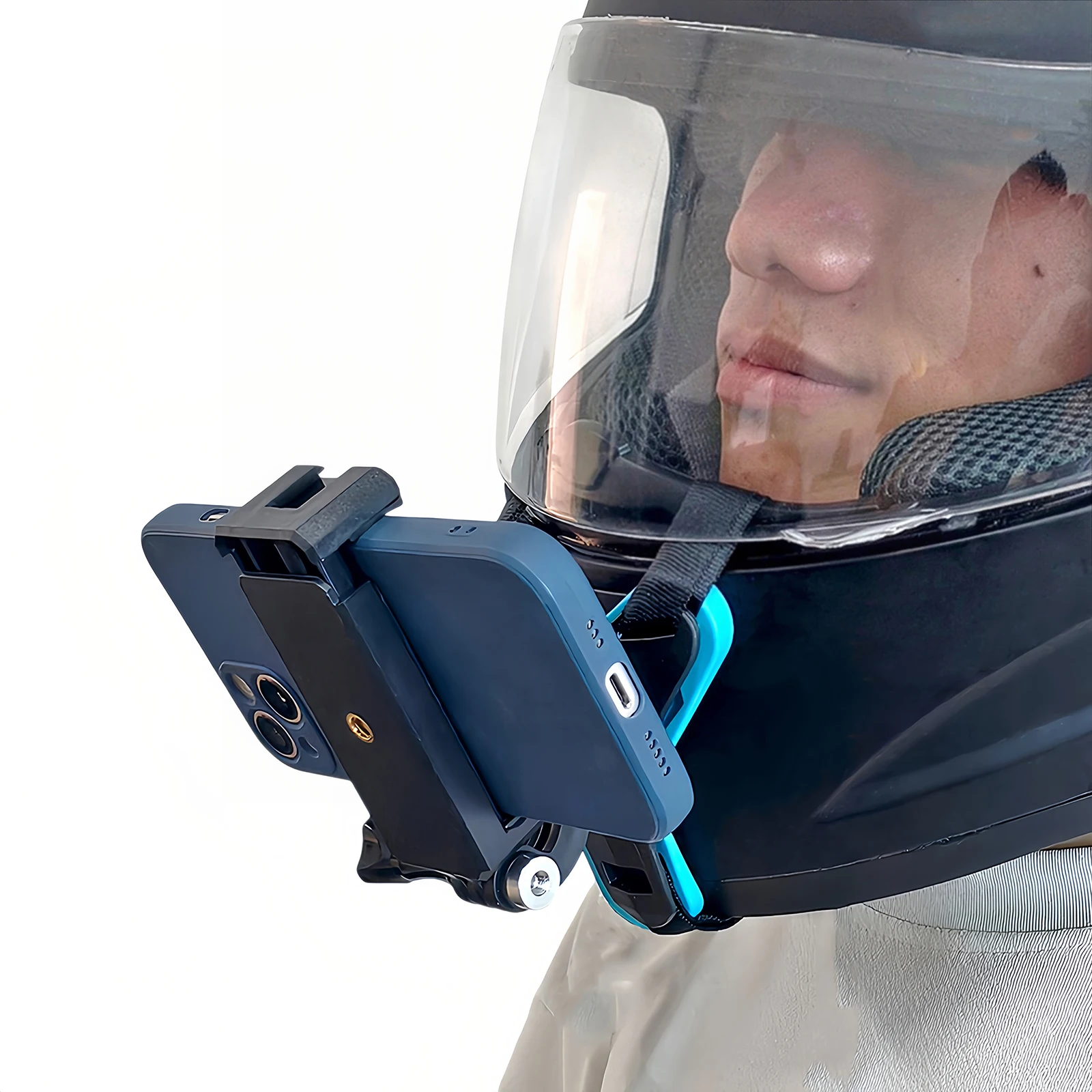 Motorcycle Helmet Chin Strap Mount for GoPro Hero 13 12 11 10 9 8 DJI Osmo Insta360 SJCAM Action Camera Phone Holder