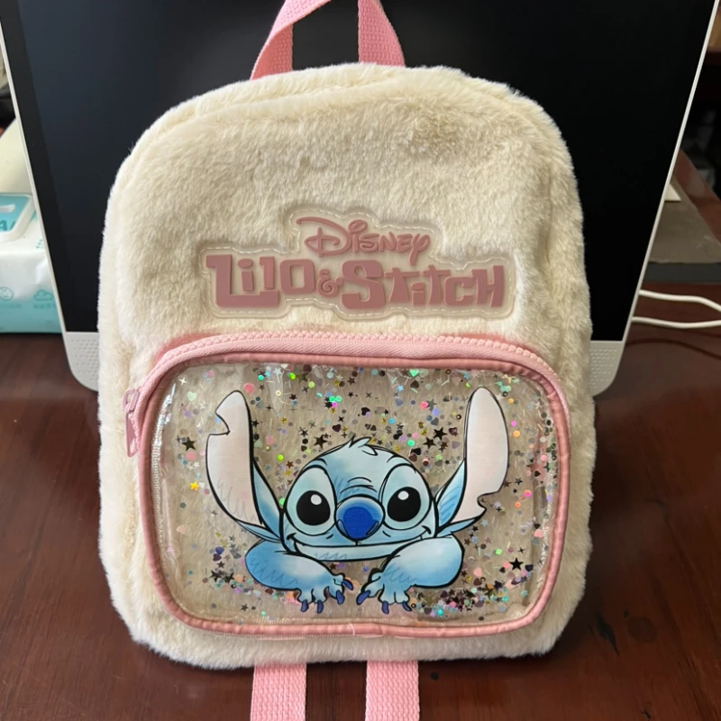 Disney Autumn New Plush Cartoon Fashion Stitch Children\'s Backpack Cute Kindergarten School Bag Gift