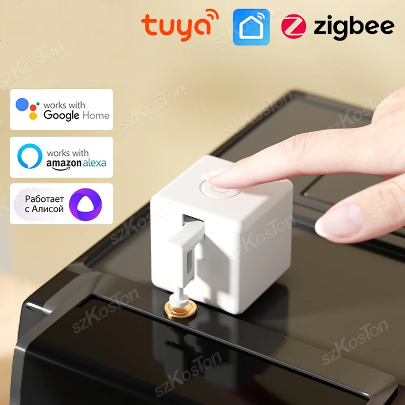 Tuya Zigbee Smart Finger Bot Plus Switch Button Pusher Touch Arms Bluetooth Finger Robot Werk Met Alexa Google Alice Smart Life