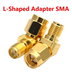 5/20PCS SMA-SMA 커넥터 90도 직각 골드 RP SMA 남성-RP SMA 여성 어댑터 WIFI 안테나/FPV RF 변환기