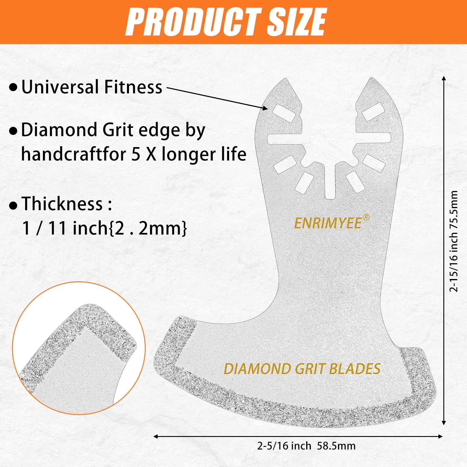 Imagem -02 - Diamond Oscillating Saw Blades Multi Tool Saw Blades para Lixamento Áspero Enchimentos Cerâmica de Telha Acessórios Elétricos Multitool Pcs