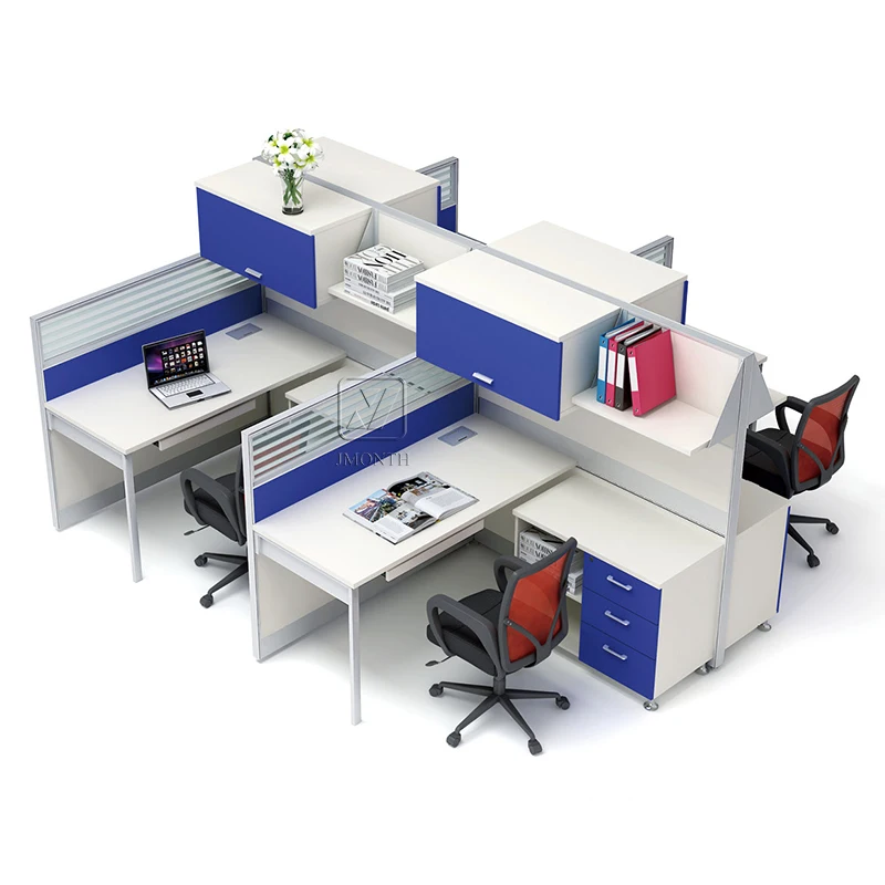 Modern Office Cubicles Work Station Desk Office Furniture 2 Person Staff Desk Wooden Workstation