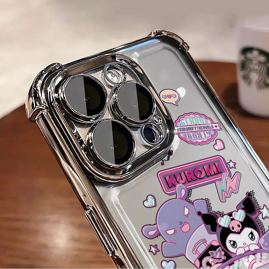 Custodia morbida per telefono per Apple iPhone 16e 11 15 Pro MAX 14 13 Plus 12 16 Sanlio Kuromi carina