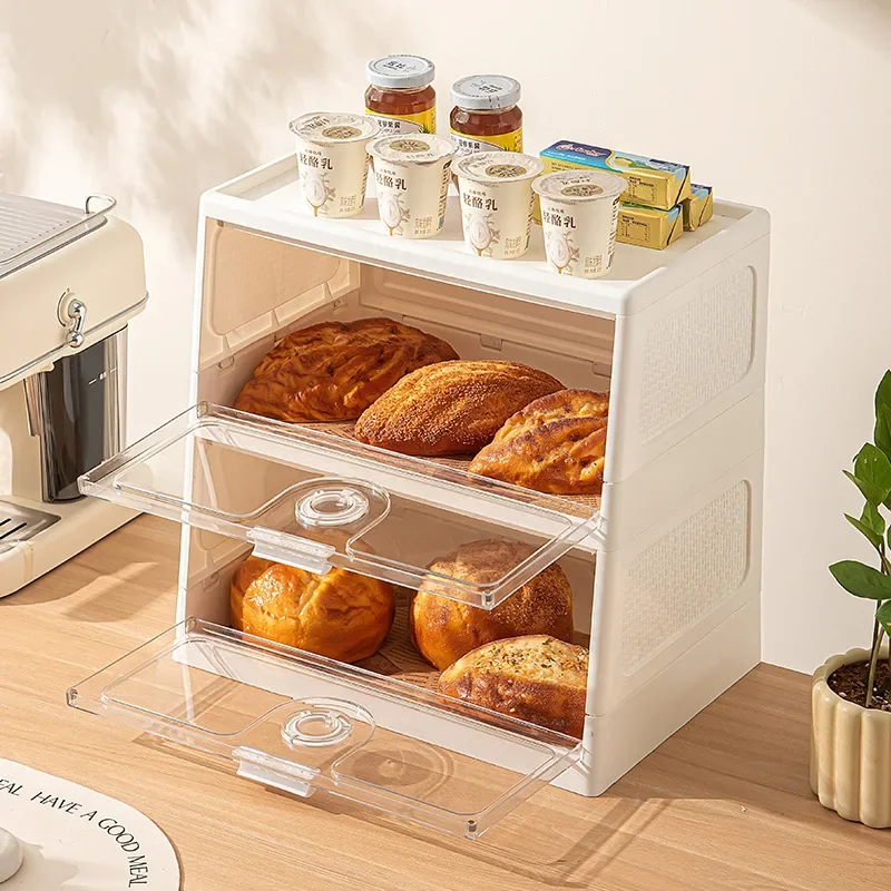 

Бытовой шкаф для хранения хлеба, многослойный шкафчик, многофункциональный настольный ящик для хранения, шкаф для хранения пыли с таймером